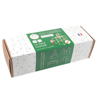 Grand kit de construction de cabane pour enfants avec 111 clips en bois de hêtre FSC et tiges en acier, pack familial 1001 Cabanes Castor, cadeau de construction ambitieux pour les enfants de 3 ans et plus, fabriqué en France.