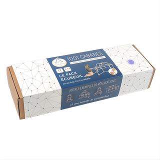 Kit per fortezza da interno per bambini con 72 clip in legno di faggio FSC e pannelli in tessuto Starry Night, pacchetto celeste completo 1001 Cabanes Écureuil, regalo per uno spazio di gioco coinvolgente per bambini dai 3 anni in su, prodotto in Francia.