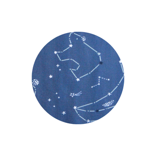 Magical indoor den built with 1001 Cabanes Libellule Starry Night kit showing celestial fabric walls and cosy hideaway interior, enchanting play space for imaginative children