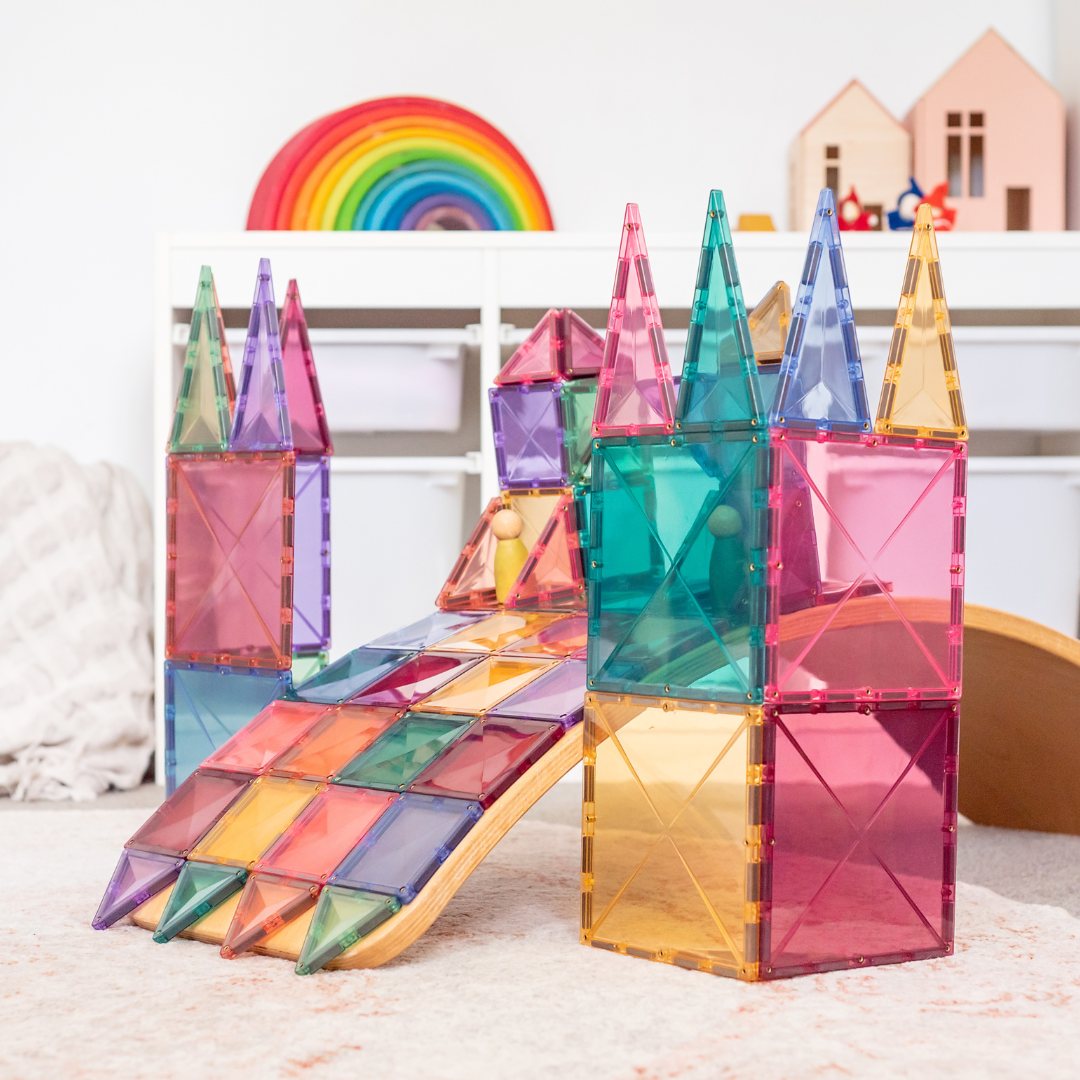 Connetix Magnetic Tiles Pastel Starter Pack - 64 Pieces