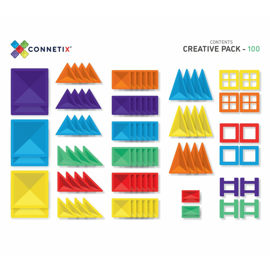 Connetix Magnetic Tiles Rainbow Creative Pack - 102 Pieces
