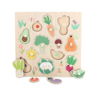 Puzzle en bois à chevilles | Légumes du jardin