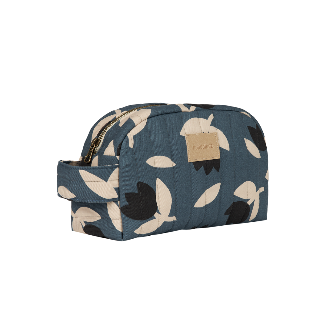 Hyde Park Waterproof Vanity Case | Blue Black Tulips