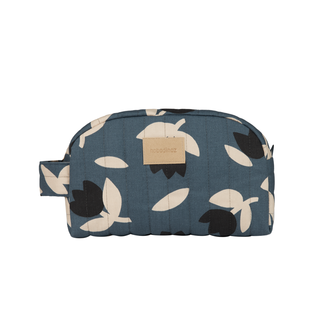 Hyde Park Waterproof Vanity Case | Blue Black Tulips