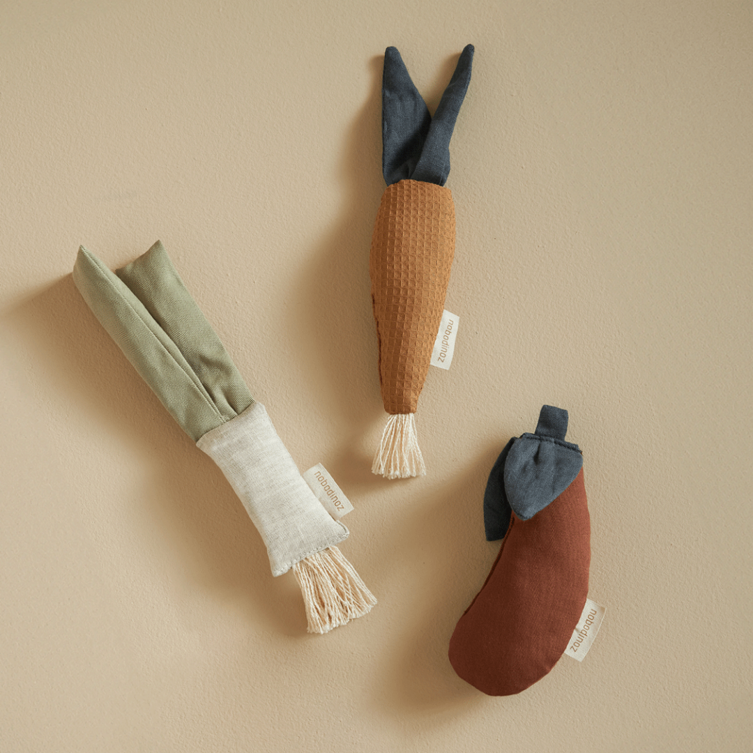 Organic Aubergine Baby Rattle