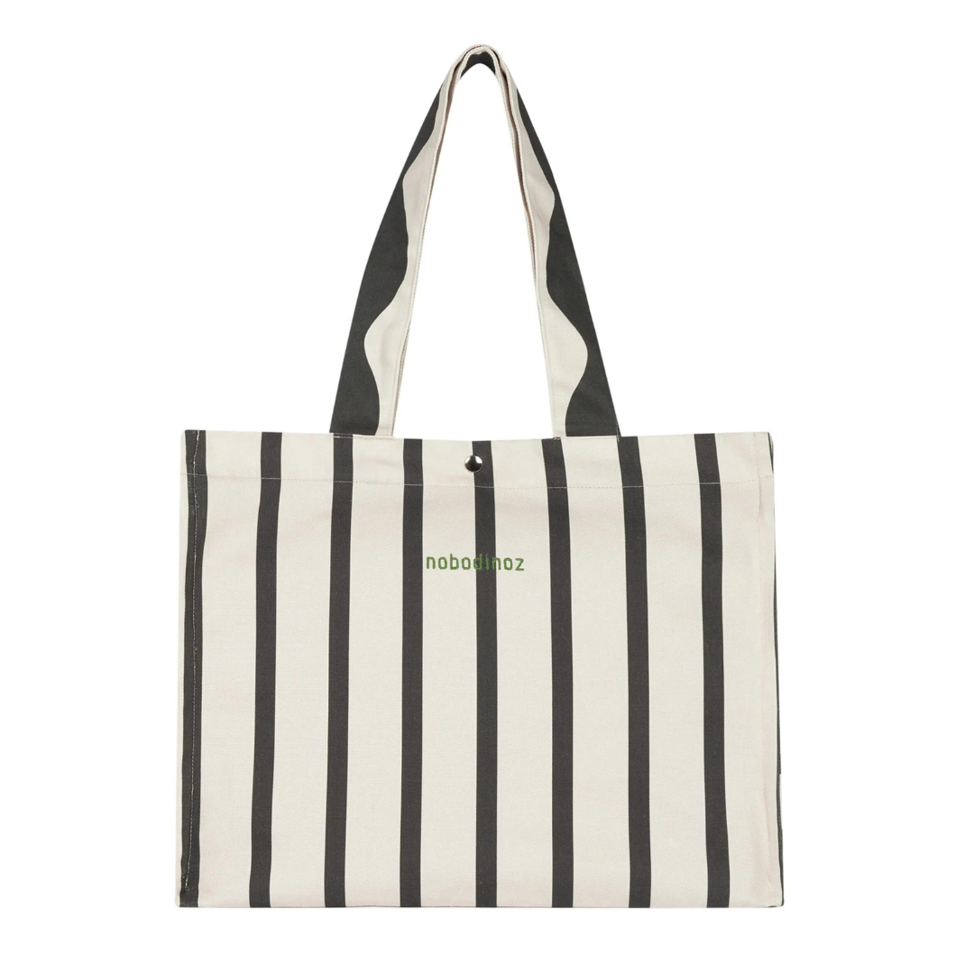 Portofino Tote Bag Black Stripes