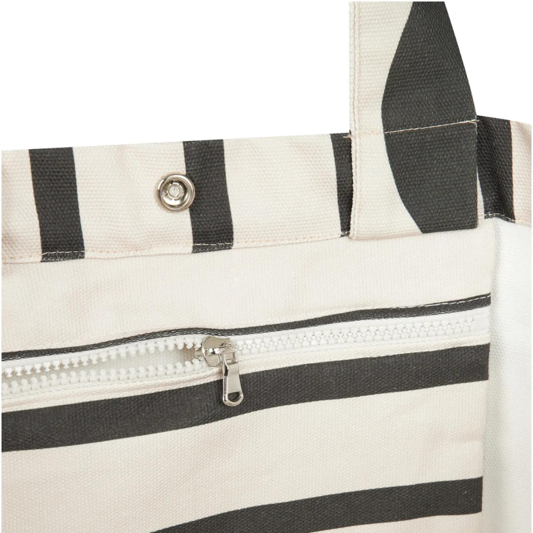 Portofino Tote Bag Black Stripes