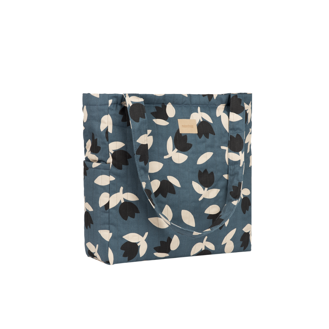Hyde Park XL Tote Bag | Blue Black Tulips