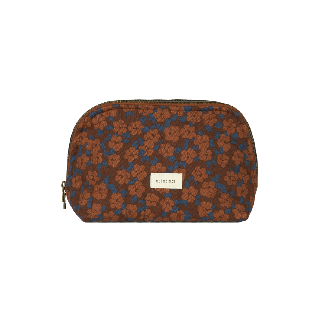 Paris-Tokyo Vanity Case | Maroon Poppies