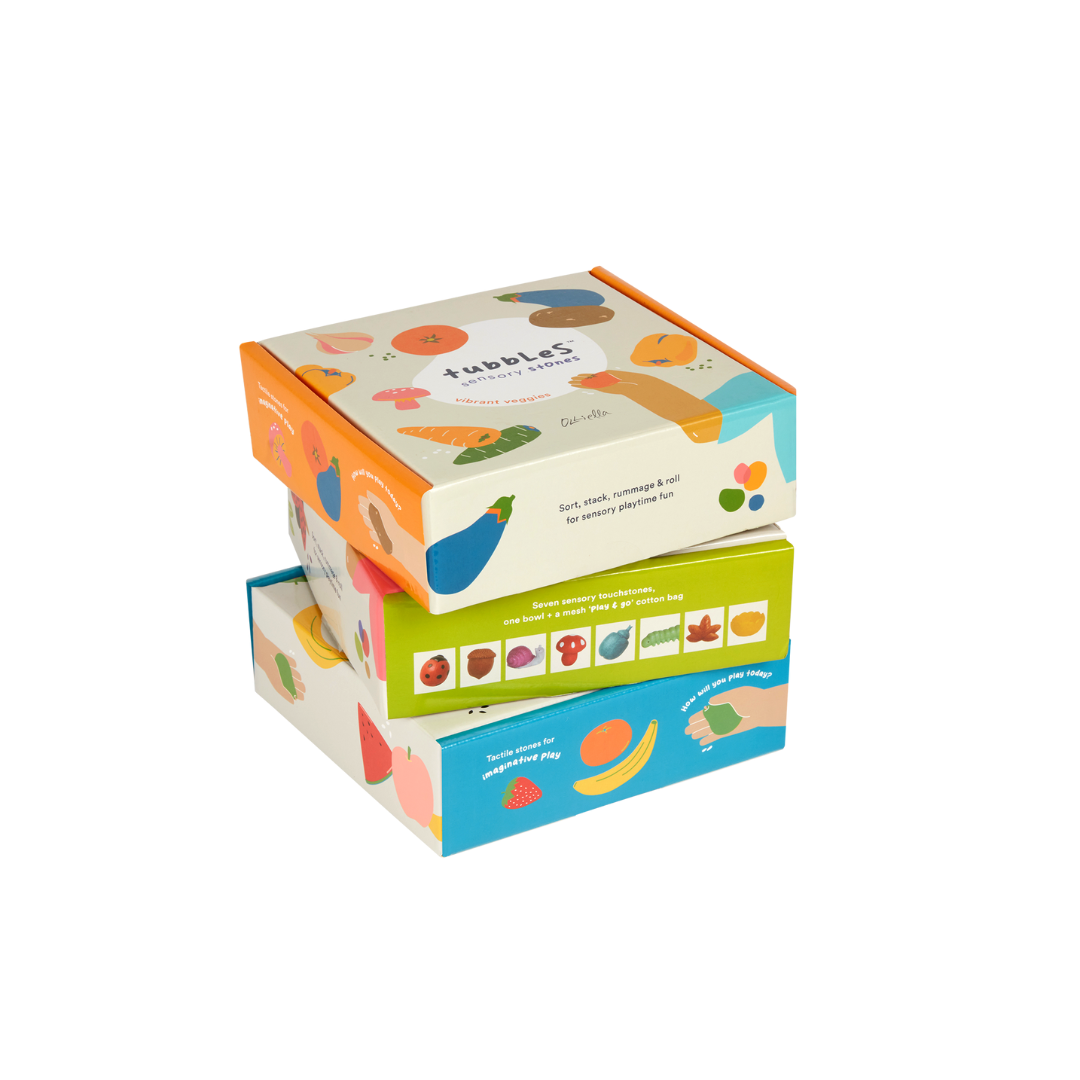 Tubbles Sensory Stones Vibrant Veggies