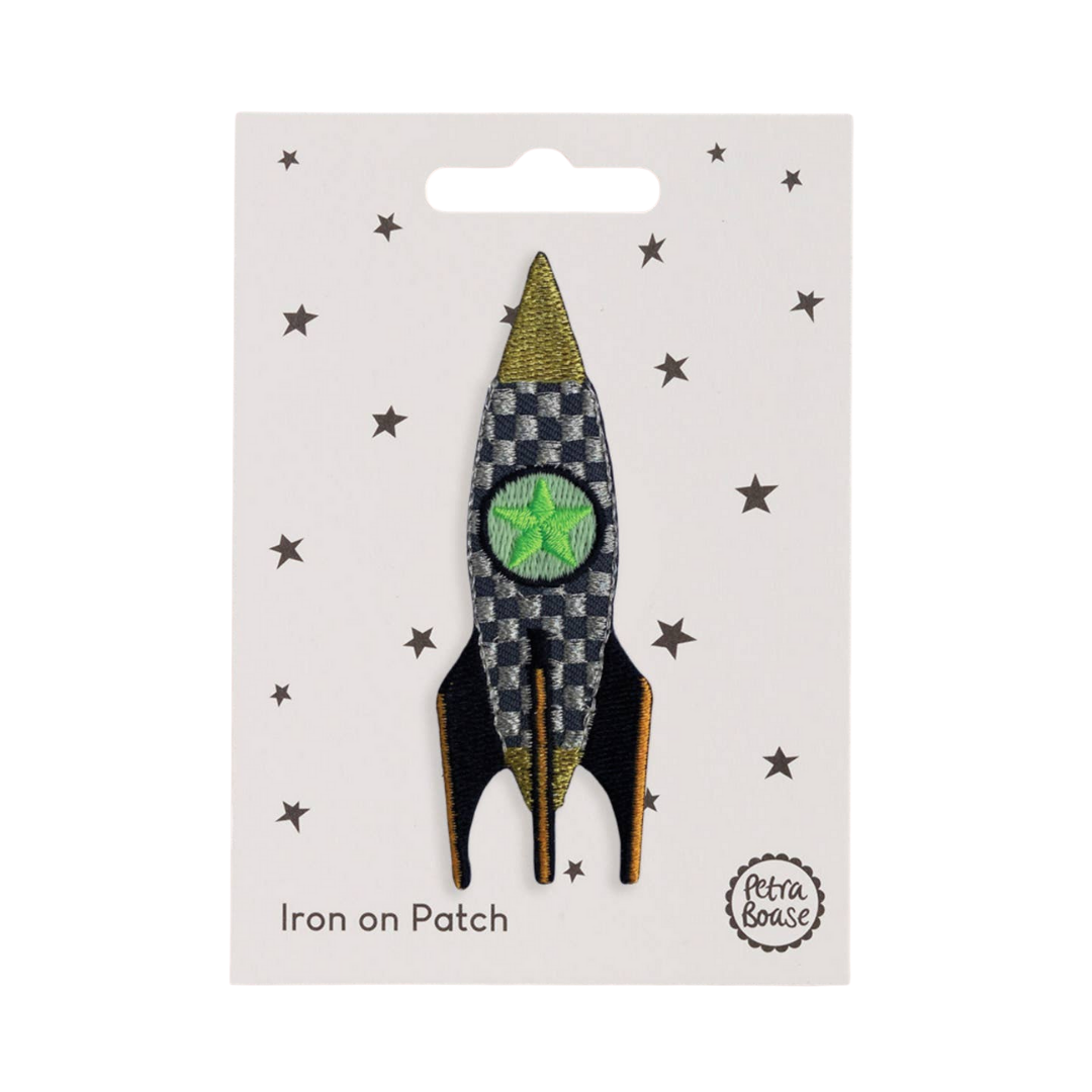 Rocket Embroidered Iron-On Patch