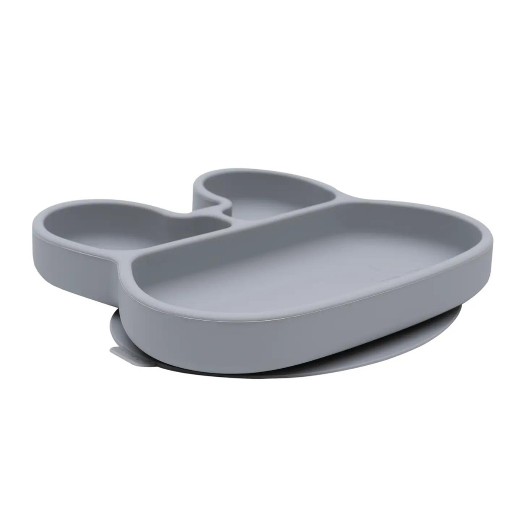 We Might Be Tiny Kid-Friendly Sticky Plate Grey Bunny