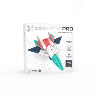 Connetix PRO Constructor Set 70 advanced magnetic tiles with hinges, arches, frames and structural connectors for complex engineering builds and architectural play