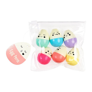 Novelty stationery for kids, Rex London Egg Pens Set of 6, cheerful pocket-money treat for school bags, ages 3 plus