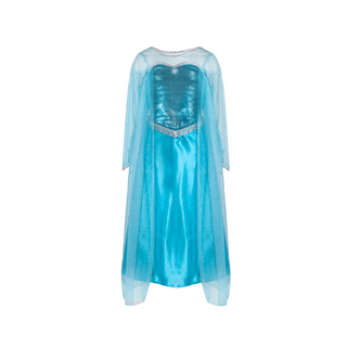 Costume de reine des glaces pour filles avec superposition de flocons de neige scintillants, jupe en tulle et accents en fausse fourrure pelucheuse, Great Pretenders, déguisement d'hiver pour les 5 à 6 ans.