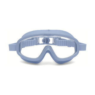 Swim goggles for kids with soft adjustable strap, Petites Pommes Hans Swim Goggles Nordic Blue, clear underwater views at lessons and holidays