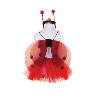 Costume trois pièces pour enfant représentant une coccinelle scintillante, avec des ailes à pois, une jupe tutu et un bandeau avec des antennes, déguisement d'insecte Great Pretenders pour les 4 à 7 ans.