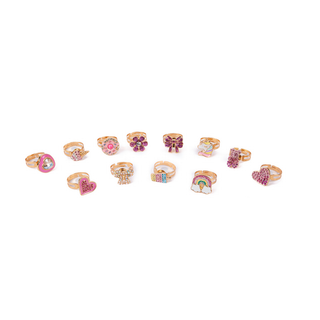 Children's spinner fidget ring with rhinestone accents and calming rotating element, Great Pretenders sensory jewellery, adjustable fit, 12 styles