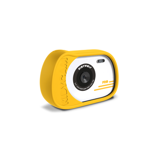 Appareil photo numérique étanche Kidywolf Kidycam Pro orange avec fonction photo et vidéo sous-marine, écran 2 pouces et batterie rechargeable USB-C pour les enfants à partir de 5 ans