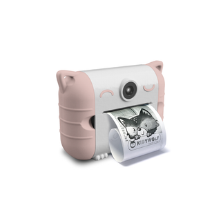 Kidywolf KidyPrint kids' thermal print camera in pink with ink-free instant printing, 21 photo filters, stickers and magnets included