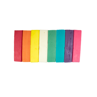 Loolipo Patacire 8 bâtons de pâte à modeler aux couleurs de l'arc-en-ciel, du rose au vert en passant par le violet, à base de plantes, ne séchant pas, en barres de 75 g, prêts à être sculptés et à permettre un jeu créatif sans limites.