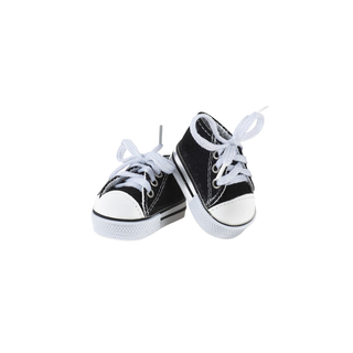 Chaussures d'entraînement pour poupées Gordis de 34 cm, en toile noire classique avec fermeture velcro, baskets polyvalentes Minikane Komvers, accessoires pour chaussures de poupées destinés aux enfants âgés de 3 ans et plus.