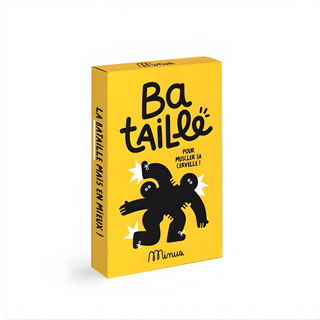 Schede di quiz per l'allenamento mentale in francese con 54 domande in formato "Bataille", gioco educativo con schede "Bataille" di Minus Éditions, regalo didattico per bambini francofoni dai 6 anni in su