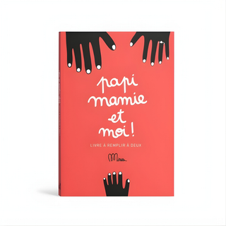 French grandparent memory book 64 pages for grandparents and grandchildren to fill in together, Minus Éditions Papi Mamie et Moi hardcover keepsake, gift for French-speaking families, made in France