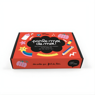 Carte di conversazione per la scoperta di sé in francese con 52 spunti per esplorare la propria identità, gioco per il benessere "Parle-moi de Moi" di Minus Éditions, regalo per la consapevolezza di sé dedicato ai bambini che imparano il francese, dai 5 anni in su