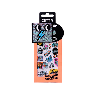 Adesivi olografici per bambini con motivi rock in vinile fluorescente impermeabile, adesivi premium OMY per quaderni e borracce, riempitivi per sacchetti regalo, da Parigi.