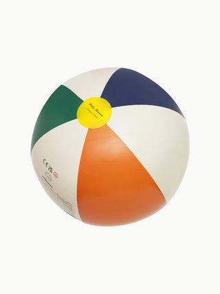 Inflatable beach ball in soft matte tones, Petites Pommes Otto Beach Ball Tang Can Blue Ox Green, pool games and beach days