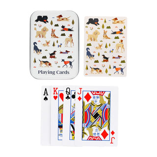 Playing cards in a travel tin, Rex London Playing Cards in a Tin Dog Park, classic card games for journeys and holidays, ages 4 plus