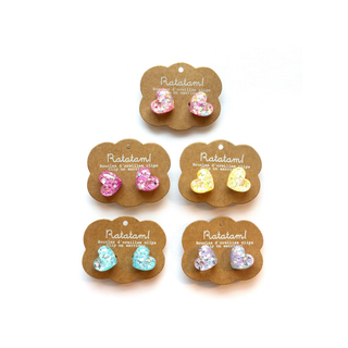 Orecchini a clip a forma di cuore per bambini, con clip imbottite per il massimo comfort e senza bisogno di fori alle orecchie; accessorio di gioielleria Ratatam Kids, regalo perfetto per feste e travestimenti per bambine dai 3 anni in su, progettato a Lille, in Francia