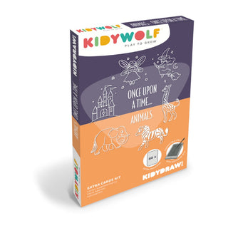 Illustration refill cards for Kidydraw Mini, Kidywolf Kidydraw Mini Refill Illustrations Once Upon a Time and Animals, new scenes to trace and colour, ages 3 plus