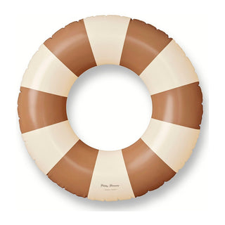 Inflatable swim ring for kids in soft matte colour, Petites Pommes Sally Swim Ring 90cm Dolce, hand-printed Danish float with repair patch for pool days