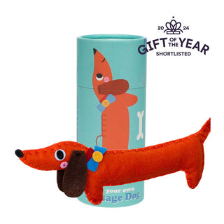 Sewing craft kit for kids with pre-cut felt and thread, Rex London Sew Your Own Sausage Dog, first stitches and a keepsake toy to show for it, ages 6 plus
