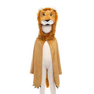 Cape déguisement lion pour tout-petits avec capuche à crinière en peluche et fermeture Velcro sécurisée, costume animalier Great Pretenders pour bébés âgés de 2 à 3 ans.