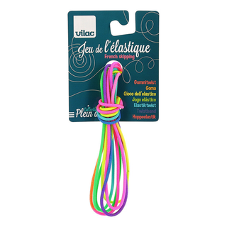 French skipping elastic for kids 3-metre loop with game variation instructions, Vilac classic playground jumping game, active outdoor gift for children aged 5 plus, traditional French toy
