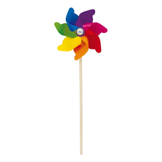 Mulino a vento da giardino in legno per bambini con pale rotanti arcobaleno e picchetto da giardino 75 cm, decorazione da esterno multicolore Vilac certificata FSC, regalo da giardino per bambini dai 3 anni in su