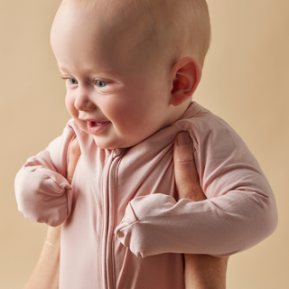 Beach Pink Organic Cotton Zip Romper
