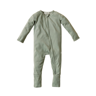 Olive Organic Cotton Zip Romper