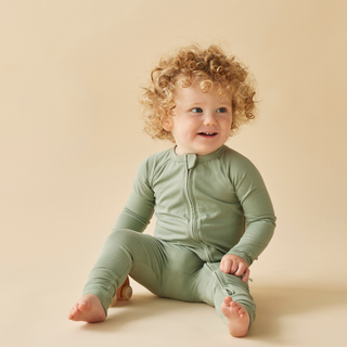 Olive Organic Cotton Zip Romper