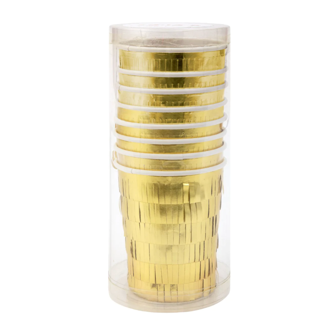 Gold Fringe Party Cups