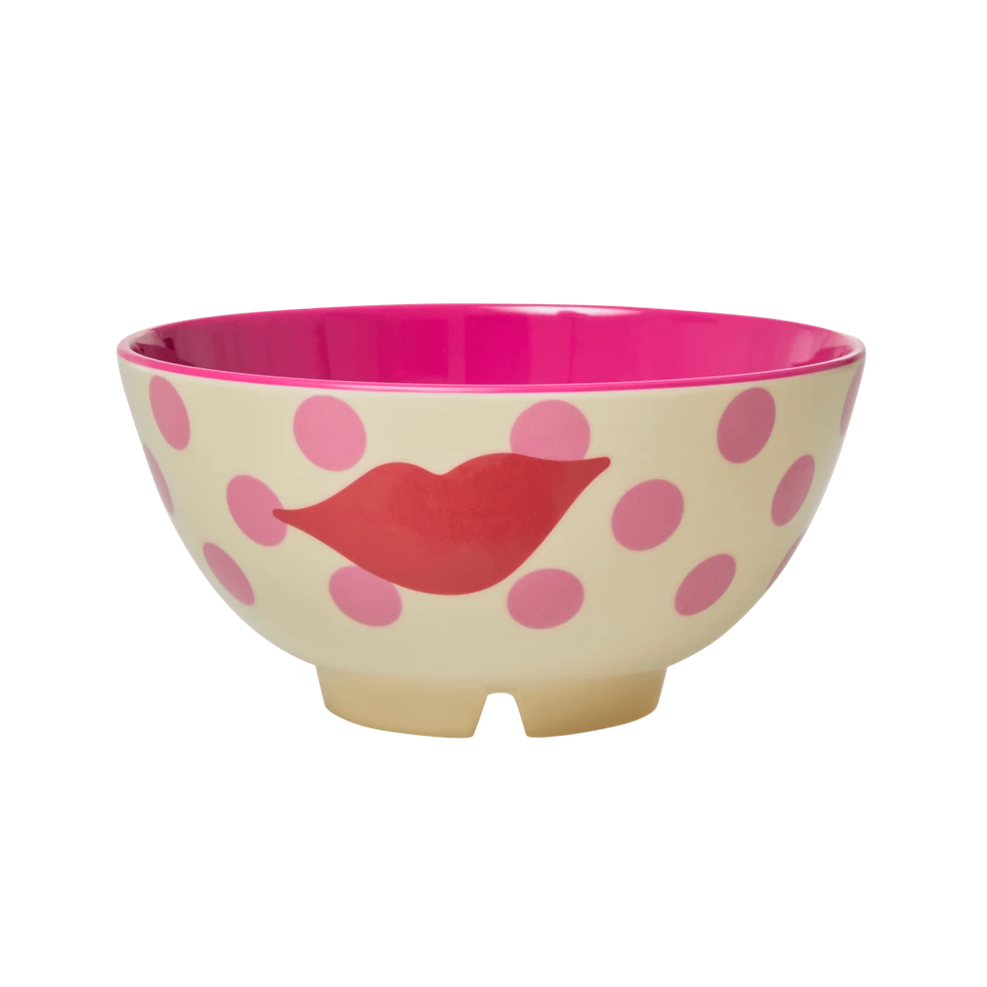 Medium Melamine Bowl with Kiss Print