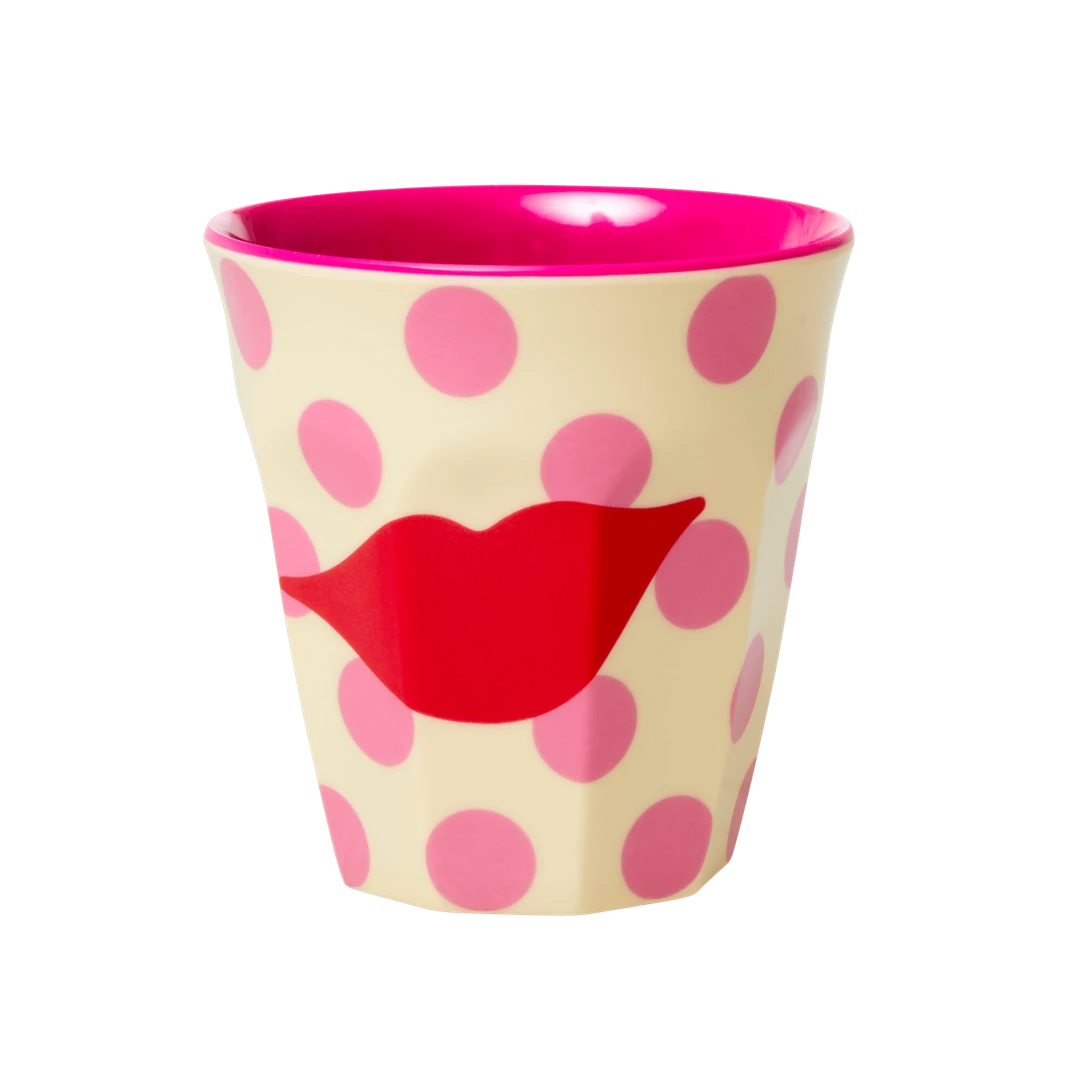 Medium Melamine Cup with Kiss Print