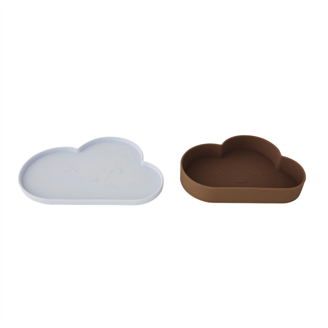 Chloe Cloud Plate & Bowl - Ice Blue, Choko