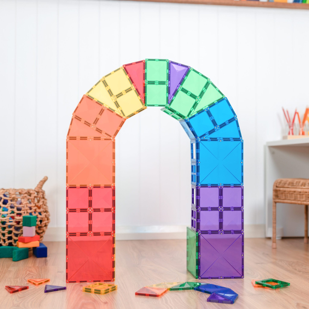 Connetix Magnetic Tiles Rainbow Starter Pack - 60 Pieces