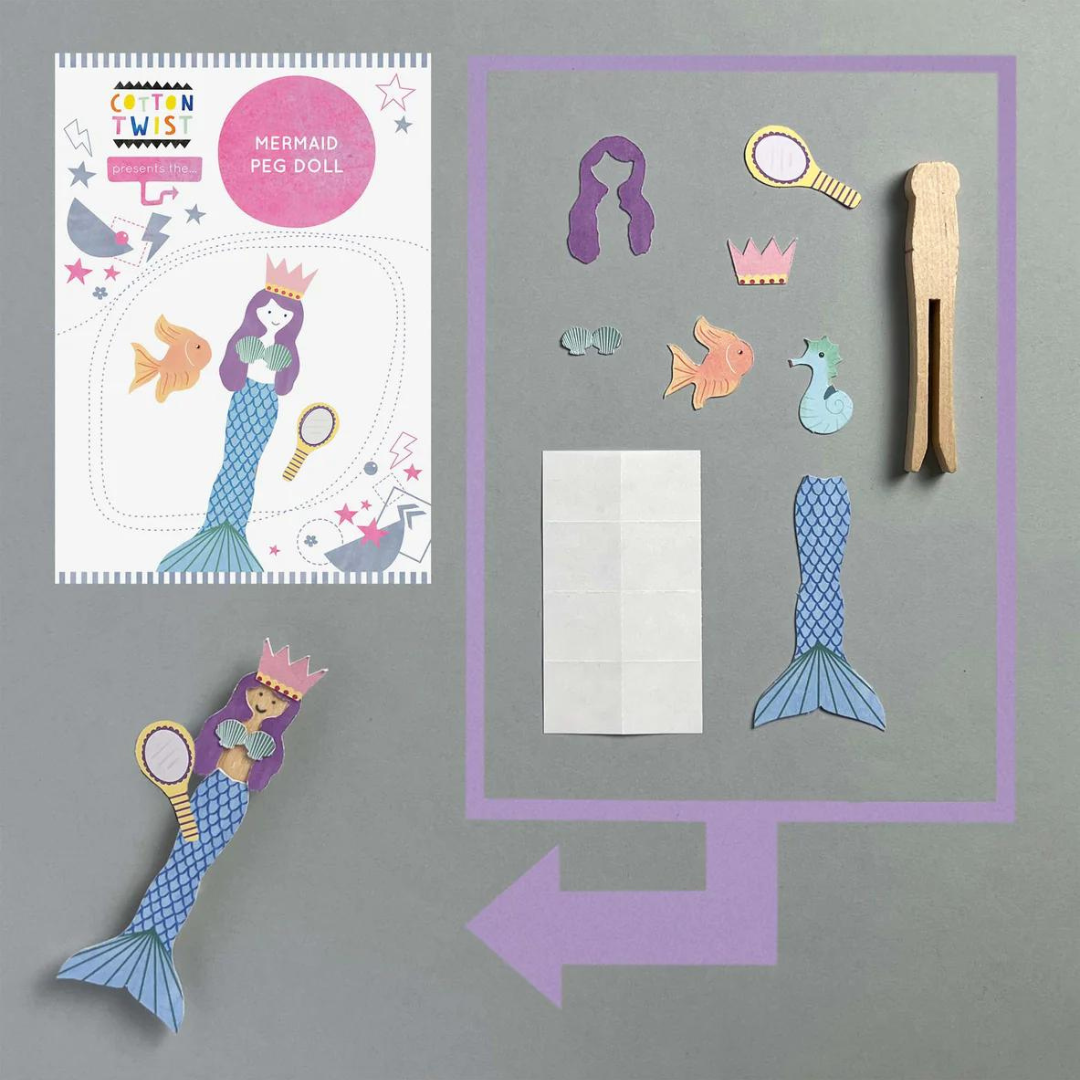 Make Your Own Mermaid Peg Doll Craft Kit