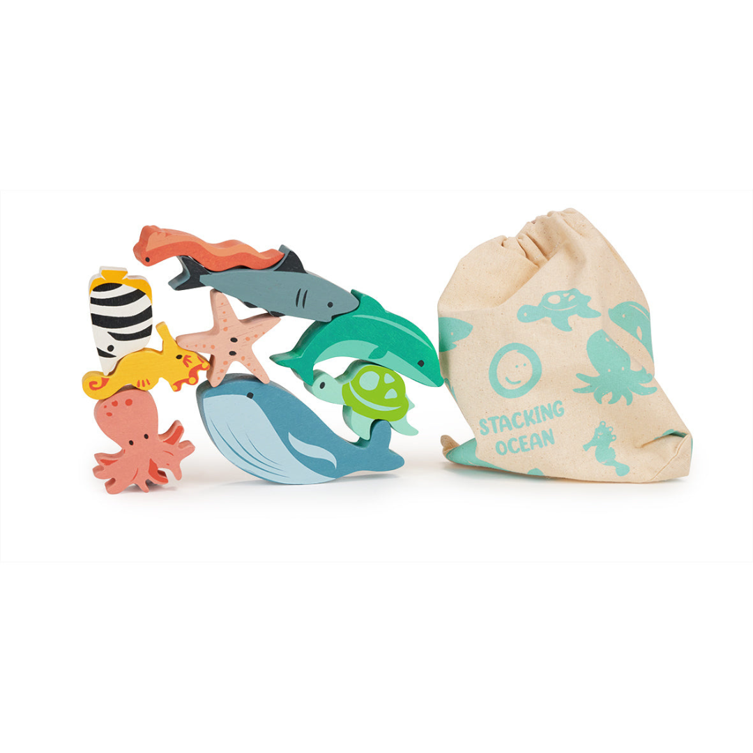 Happy Stacking Ocean Wooden Animals