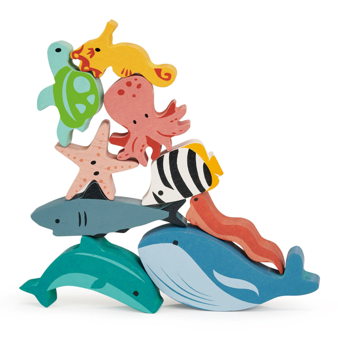 Happy Stacking Ocean Wooden Animals